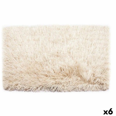 Tapis Crème Coton Polyester 50 x 2 x 80 cm (6 Unités)