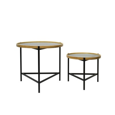 Jeu de 2 tables DKD Home Decor Noir (Reconditionné B)