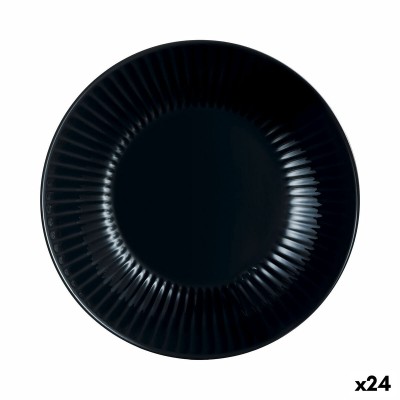 Deep Plate Luminarc Cottage Black Glass 20 cm (24 Units)