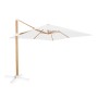 Parasol Tiber Blanc Aluminium bois de teck 300 x 300 x 250 cm