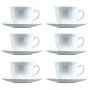 Set of Mugs with Saucers Luminarc Trianon (6 pcs) White Glass 220 ml (12 Pieces)