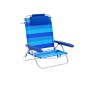 Marbueno Chaise Pliante 5 Positions Aluminium avec Coussin Rayures Bleues Plage et Piscine 61X68X82 cm 10242