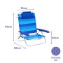 Marbueno Chaise Pliante 5 Positions Aluminium avec Coussin Rayures Bleues Plage et Piscine 61X68X82 cm 10242