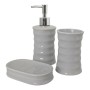 Ensemble de Bain 89457 Ondes Céramique Gris Métal (3 pcs)