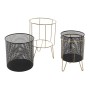 Set of Planters DKD Home Decor Black Golden Metal Loft 36 x 36 x 58 cm