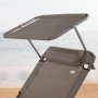 Chaise longue Aktive Pliable Parasol Gris 193 x 30 x 53 cm