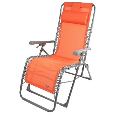 Chaise longue Aktive Textilène Orange 160 x 76 x 52 cm