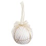 Boules de Noël Blanc Polyfoam Tissu 8 x 8 x 8 cm (4 Unités)