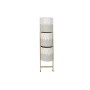 Planter DKD Home Decor White Grey Golden Bicoloured Metal Iron Stripped 45 x 33 x 92,8 cm Circular (2 Units)