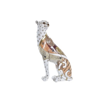 Decorative Figure DKD Home Decor White Orange Leopard Colonial 15 x 8 x 25 cm (12 Units)