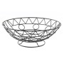 Fruit Bowl DKD Home Decor Black Metal Aluminium Geometric 28 x 28 x 10 cm