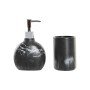 Ensemble de Bain DKD Home Decor Noir Résine Plastique 11 x 6 x 17 cm 2 Pièces