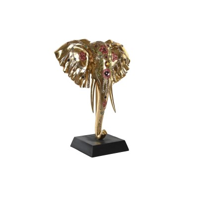 Decorative Figure DKD Home Decor Black Golden Elephant Colonial 43 x 22 x 55,5 cm