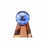 Candleholder DKD Home Decor Blue Amber Bicoloured Crystal 7 x 7 x 12 cm