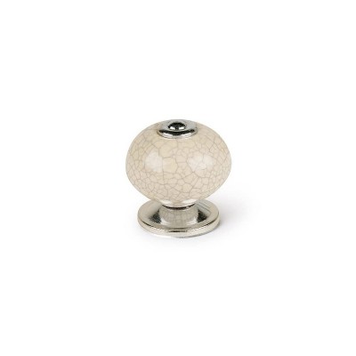 Doorknob Rei White Metal Porcelain Ø 40 x 36 mm 4 Pieces