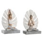 Figurine Décorative DKD Home Decor Blanc Gris Yoga 16 x 7,5 x 21 cm (2 Unités)