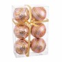 Boules de Noël Rose Plastique Spirale 8 x 8 x 8 cm (6 Unités)