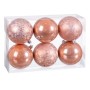 Boules de Noël Beige Plastique 8 x 8 x 8 cm (6 Unités)