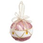 Christmas Baubles White Pink Polyfoam Fabric 10 x 10 x 10 cm (3 Units)