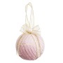 Boules de Noël Rose Polyfoam Tissu 10 x 10 x 10 cm (3 Unités)