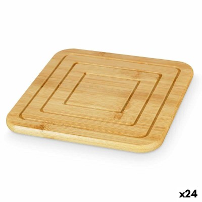 Dessous de plat Naturel Bambou 19 x 1 x 19 cm (24 Unités) Carré