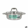 Casserole with glass lid Quttin Caesar Steel ø 22 x 8 cm (6 Units)