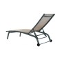 Chaise longue DKD Home Decor Avec des roues Gris PVC Aluminium (187,5 x 64 x 97 cm)