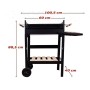 Coal Barbecue with Wheels Aktive Enamelled Metal 100,5 x 88,5 x 40 cm Black