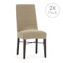 Housse de Chaise Eysa JAZ Beige 50 x 60 x 50 cm 2 Unités