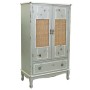 Cupboard Alexandra House Living Grey Rattan Fir wood MDF Wood 42 x 138 x 80 cm