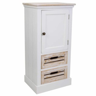 Cupboard Alexandra House Living White Coffee Paolownia wood MDF Wood 30 x 80 x 40 cm