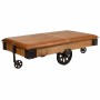 Centre Table Alexandra House Living Leather Wood Iron 90 x 52 x 165 cm