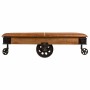 Centre Table Alexandra House Living Leather Wood Iron 90 x 52 x 165 cm