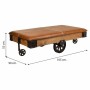 Centre Table Alexandra House Living Leather Wood Iron 90 x 52 x 165 cm