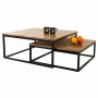 Set of 2 tables Alexandra House Living Natural Iron Mango wood 75 x 34 x 75 cm