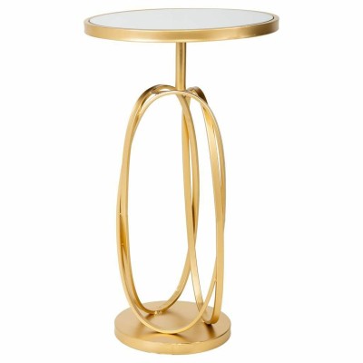 Side table Alexandra House Living Gold Glass MDF Wood 35 x 61 x 35 cm