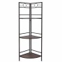 Corner Shelves Alexandra House Living Black Golden Metal MDF Wood 36 x 126 x 50 cm