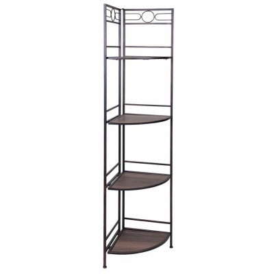 Corner Shelves Alexandra House Living Black Golden Metal MDF Wood 36 x 165 x 50 cm