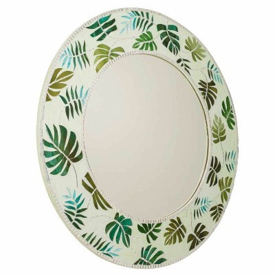 Wall mirror Alexandra House Living Green Glass Mirror 80 x 2 x 80 cm