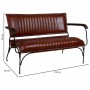 Banc Alexandra House Living Marron Cuir Métal Fer 62 x 75 x 112 cm