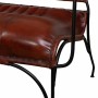 Bench Alexandra House Living Brown Leather Metal Iron 62 x 75 x 112 cm