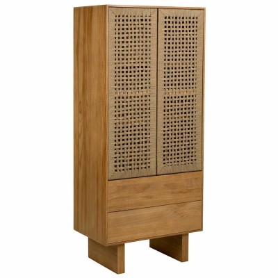 Cupboard Alexandra House Living Brown Rope Fir wood Paolownia wood 45 x 170 x 80 cm 45 x 170 x 75 cm