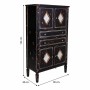 Cupboard Alexandra House Living Black Glass Fir wood 100 % Metal MDF Wood 38 x 142 x 80 cm