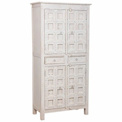 Wardrobe Alexandra House Living White Mango wood 93 x 192 x 45 cm