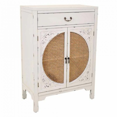 Hall Table with Drawers Alexandra House Living White Rattan Fir wood MDF Wood 36 x 100 x 70 cm