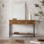 Hall Table with Drawers Alexandra House Living Brown Metal Fir wood MDF Wood 40 x 80 x 122 cm