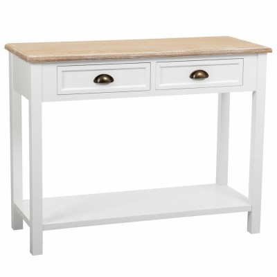 Hall Table with Drawers Alexandra House Living White Brown Zinc Alloy MDF Wood 40 x 78 x 100 cm