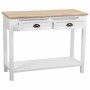 Hall Table with Drawers Alexandra House Living White Brown Zinc Alloy MDF Wood 40 x 78 x 100 cm