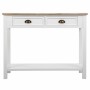 Hall Table with Drawers Alexandra House Living White Brown Zinc Alloy MDF Wood 40 x 78 x 100 cm