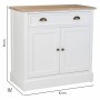 Hall Table with Drawers Alexandra House Living White Brown Zinc Alloy MDF Wood 39 x 80 x 82 cm